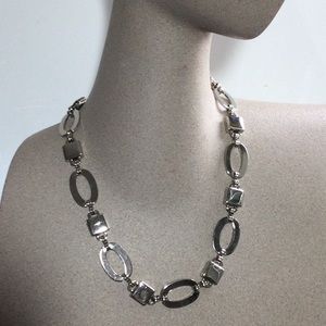 Chunky Silver Linked Necklace